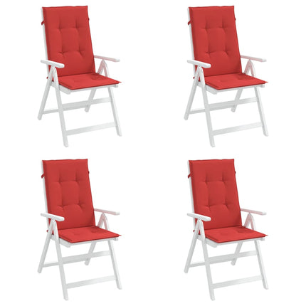 Stolsdynor 4 st röd 120x50x3 cm tyg
