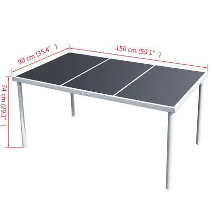 Trädgårdsbord 150x90x74 cm svart stål