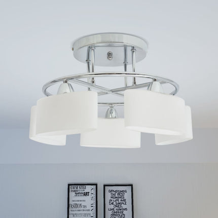 Taklampa med ovala glasskärmar för 5 E14-lampor 200 W