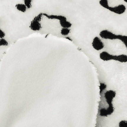 Leopardmatta plysch 139 cm vit