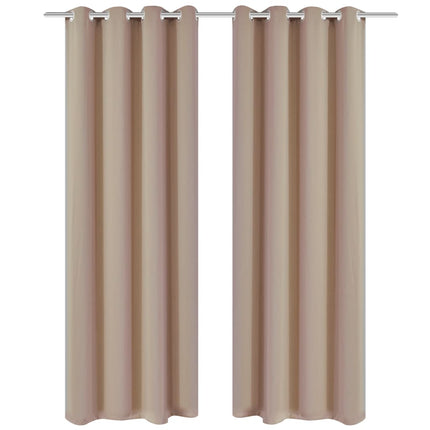 Mörkläggningsgardiner 2 st med öljetter 135x175 cm gräddvit