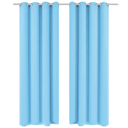 Mörkläggningsgardiner 2 st med öljetter 135x175 cm turkos
