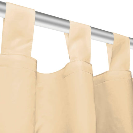 Gardiner i microsatin 2 st med öglor 140x245 cm beige