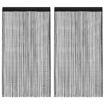 Trådgardiner 2 st 140x250 cm svart