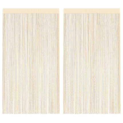 Trådgardiner 2 st 100x250 cm gräddvit
