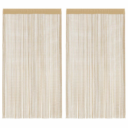 Trådgardiner 2 st 100x250 cm beige
