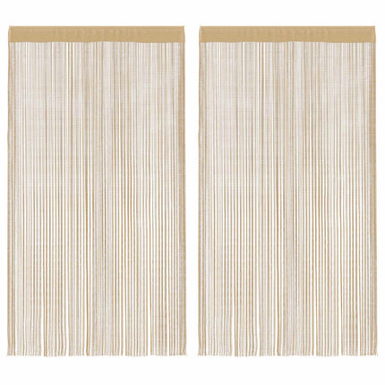 Trådgardiner 2 st 140x250 cm beige
