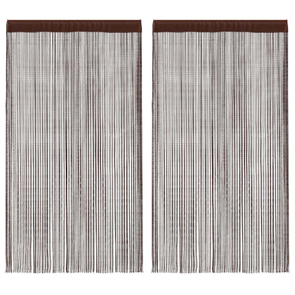 Trådgardiner 2 st 100x250 cm brun