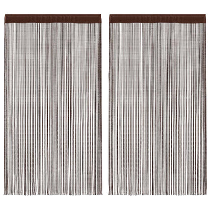 Trådgardiner 2 st 140x250 cm brun