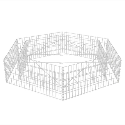 Hexagonal planteringsgabion upphöjd 200x173x40 cm