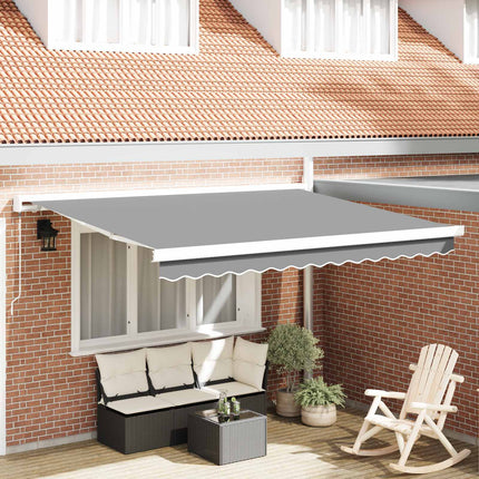 Manuell Markisram 3 x 2,5 m Vit Pulverlackerad aluminium
