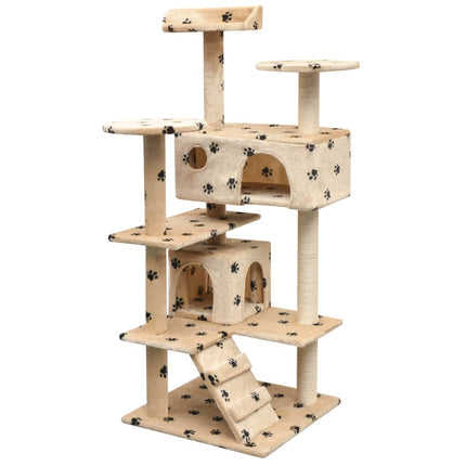 Klösträd med sisalpelare 125 cm tassavtryck beige
