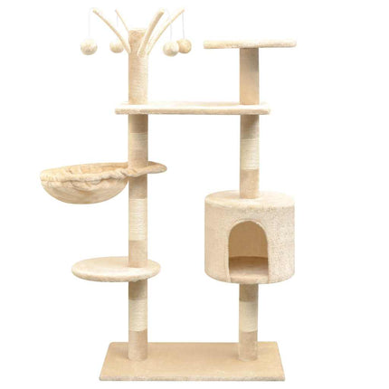 Klösträd med klöspelare och 125 cm beige