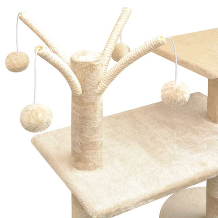 Klösträd med klöspelare och 125 cm beige
