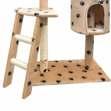 Klösträd med sisalpelare 150 cm tassavtryck beige