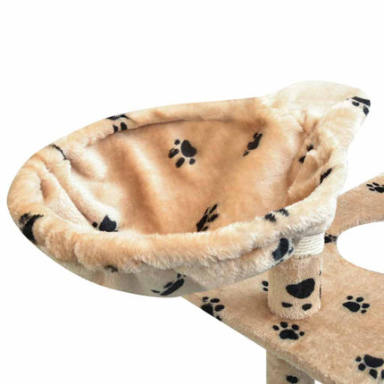 Klösträd med sisalpelare 150 cm tassavtryck beige