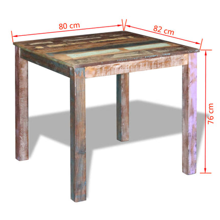 Matbord massivt återvunnet trä 80x82x76 cm