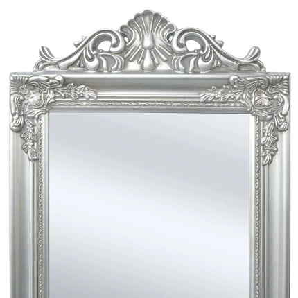 Fristående spegel i barockstil 160x40 cm silver