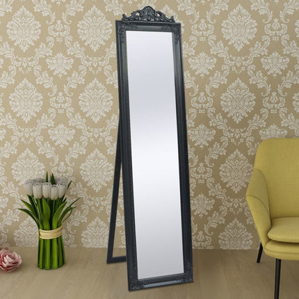 Fristående spegel i barockstil 160x40 cm svart