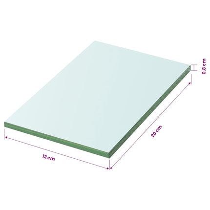 Hyllplan glas genomskinlig 20x12 cm