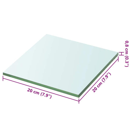 Hyllplan glas genomskinlig 20x20 cm