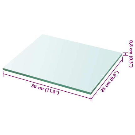 Hyllplan glas genomskinlig 30x25 cm