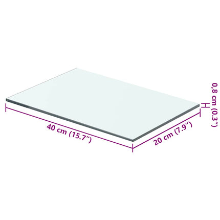 Hyllplan glas genomskinlig 40x20 cm