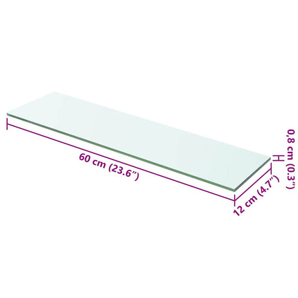 Hyllplan glas genomskinlig 60x12 cm