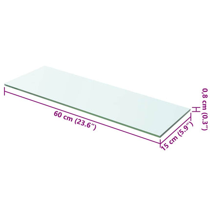 Hyllplan i glas 60x15 cm genomskinlig