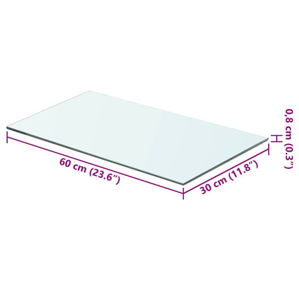 Hyllplan glas genomskinlig 60x30 cm