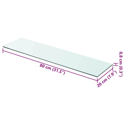Hyllplan glas genomskinlig 80x20 cm