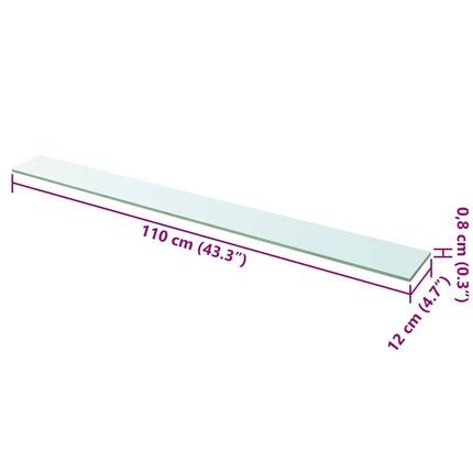 Hyllplan glas genomskinlig 110x12 cm