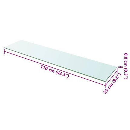 Hyllplan glas genomskinlig 110x25 cm