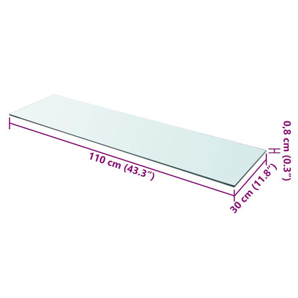 Hyllplan glas genomskinlig 110x30 cm