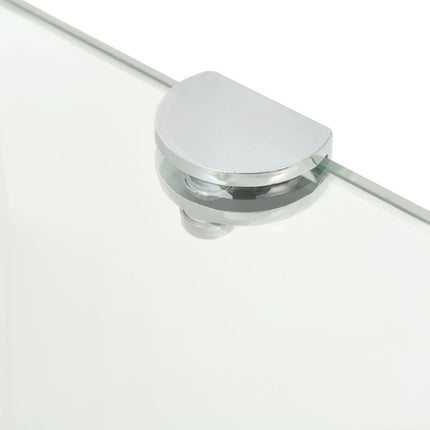 Hörnhylla förkromade hyllkonsoler glas genomskinlig 35x35 cm