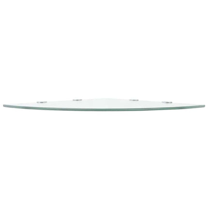 Hörnhylla glas med förkromade hyllkonsoler genomskinlig 45x45cm
