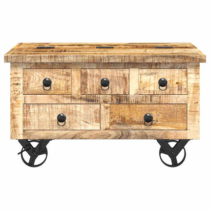 Soffbord grovt mangoträ 70x70x40 cm