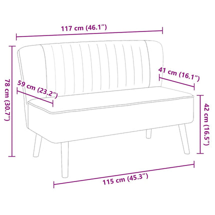 Soffa 117x55,5x77 cm tyg grön