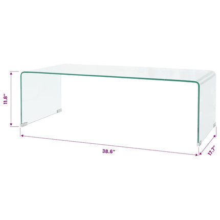 Soffbord i härdat glas 98x45x30 cm