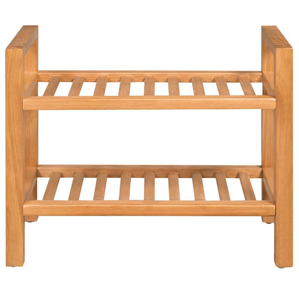 Skohylla med 2 hyllor 50x27x40 cm massiv ek