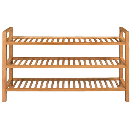 Skohylla med 3 hyllor 100x27x60 cm massiv ek