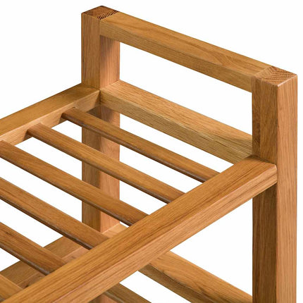 Skohylla med 3 hyllor 100x27x60 cm massiv ek