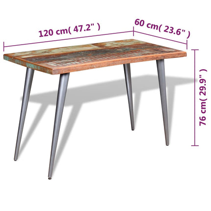 Matbord massivt återvunnet trä 120x60x76 cm