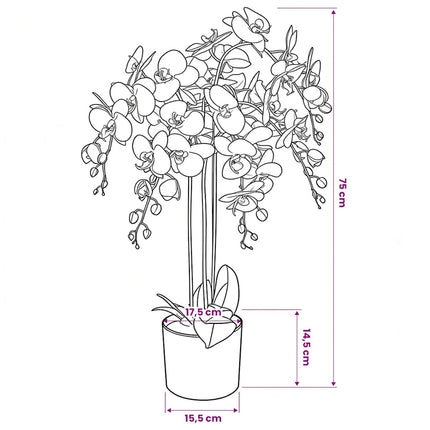 Konstväxt Orkidé med kruka 75 cm vit