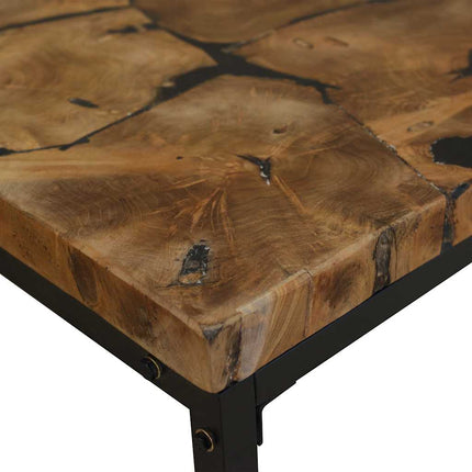 Soffbord teakträ och harts 110x60x40 cm