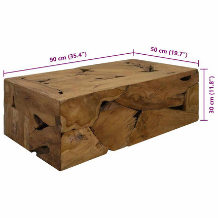 Soffbord 90x50x30 cm äkta teak brun