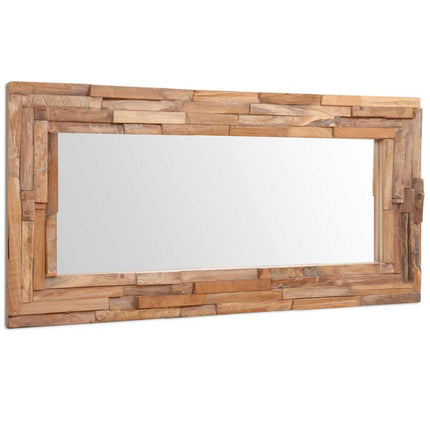 Prydnadsspegel teak 120x60 cm rektangulär
