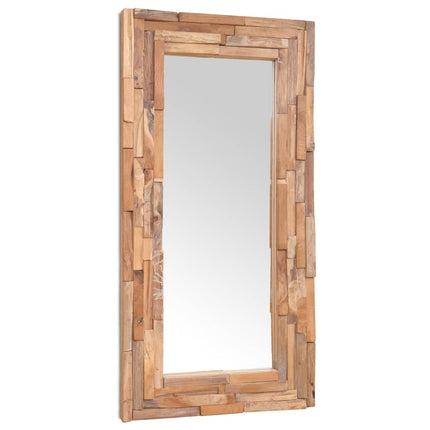 Prydnadsspegel teak 120x60 cm rektangulär