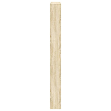 Skoskåp med 5 lådor och spegel ek 63x17x169,5 cm