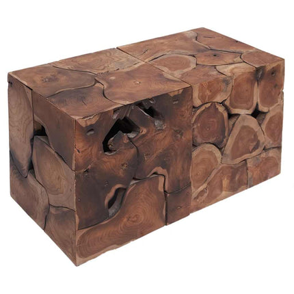 Pallar 2 st brun 40x40x45 cm massivt teakträ